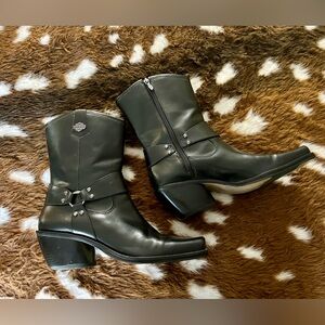 Harley Davidson Harness Biker Boots Heels Bikercore indie boho alt grunge